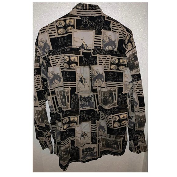 Bit & Bridle Outfitters Mens Rodeo Cowboy Button Down Long Sleeve Shirt (size M) - Picture 2 of 3
